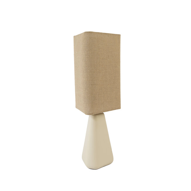 Light en Living Tafellamp 22x22x62 cm ZUWENA crème+linnen naturel