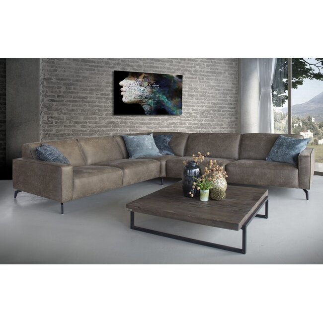 Het Anker Showroommodel Hoekbank Kreta - 3 zits arm - hoek - 2,5 zits - Hocker - Oklahoma Liver