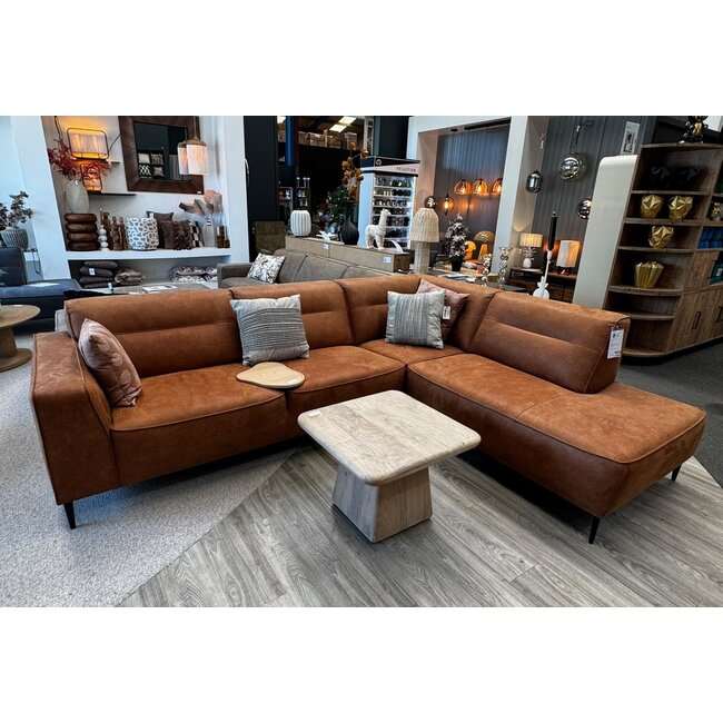 Het Anker Showroommodel Bank Dakota - 2,5 zits 1 arm links - open eiland rechts - L60 Bull Camel