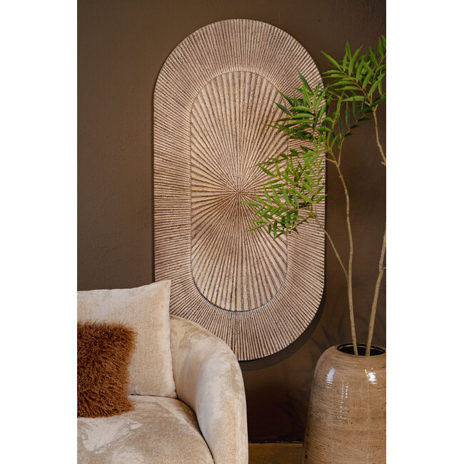 PTMD Wandpaneel Dishita Creme MDF Dubbel ovaal