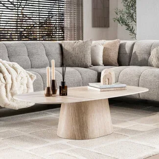 WoonStijl Salontafel Centro 135cm 3D keramiek travertin