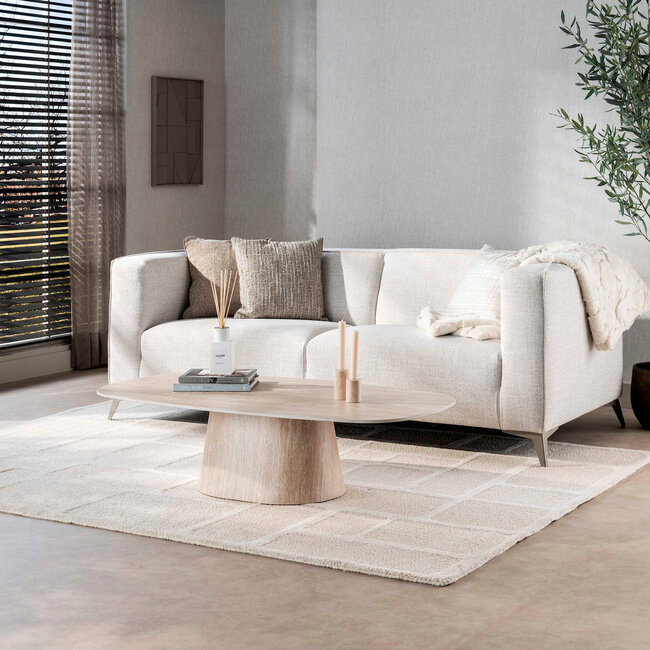 WoonStijl Salontafel Centro 135cm 3D keramiek travertin