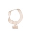 PTMD Ornament Vae Beige gegoten aluminium op travertin voet S