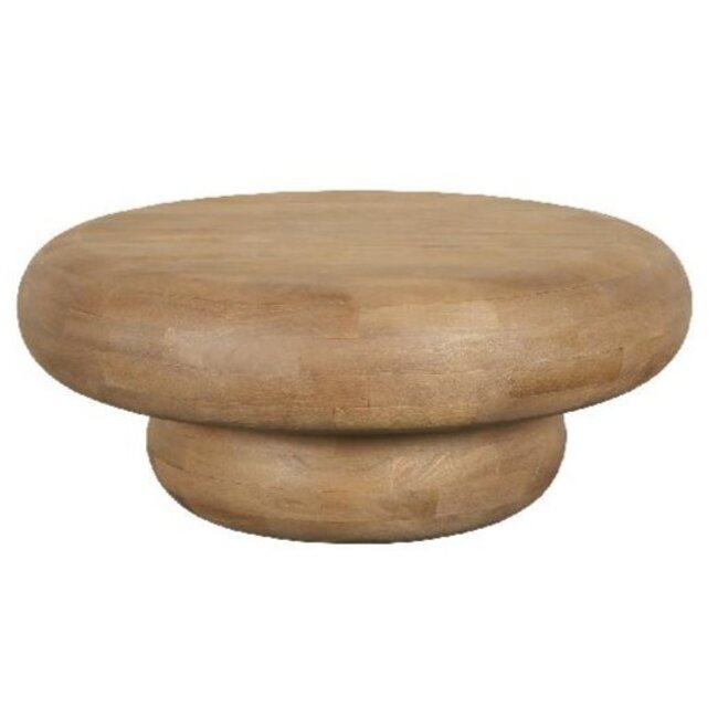 PTMD Salontafel Kedan rond lichtbruin mangohout
