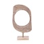 PTMD Ornament Monah Beige gegoten aluminium op travertin voet S