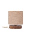 PTMD Tafellamp Devi Taupe op houten voet laag