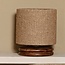 PTMD Tafellamp Devi Taupe op houten voet laag