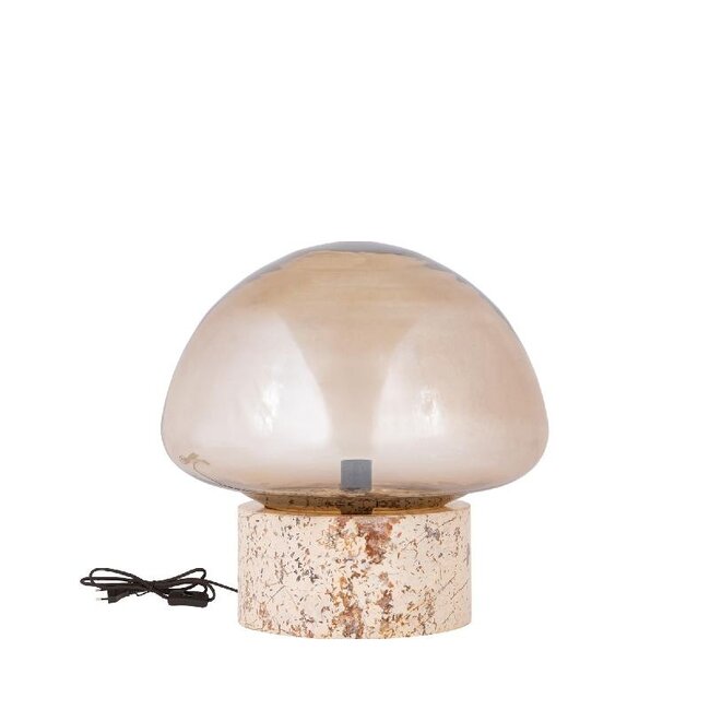 PTMD Tafellamp Jobani Beige marmer met glas L