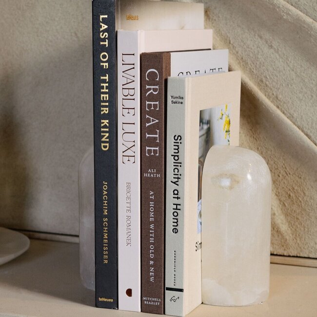 PTMD Boekensteun Louva Naturel alabaster – set van 2
