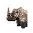 PTMD Ornament neushoorn Tarig Lichtbruin Keramiek L