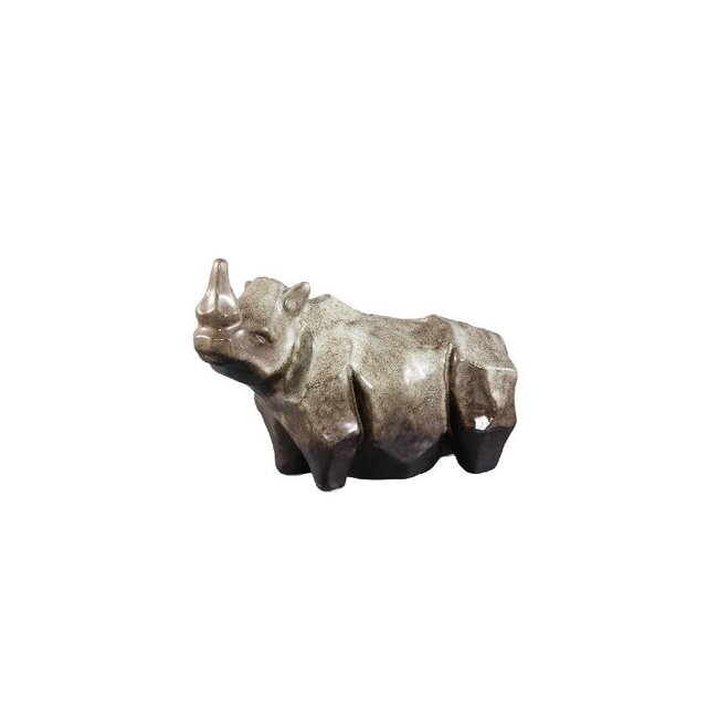 PTMD Ornament neushoorn Tarig Lichtbruin Keramiek L