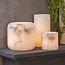 PTMD Theelicht Audin Wit Alabaster rond L