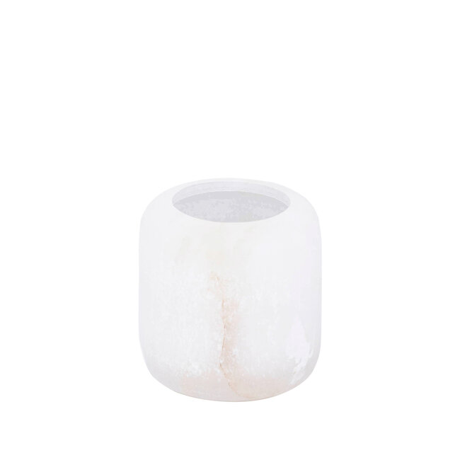 PTMD Theelicht Audin Wit Alabaster rond XS