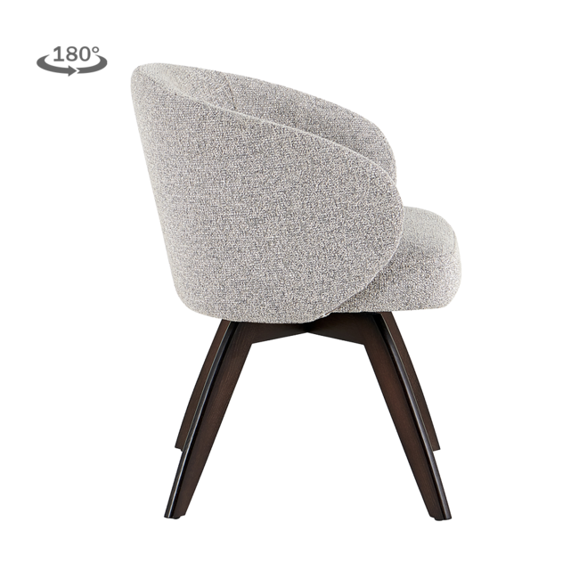 Tower Living Brescia Armstoel - fabric Puente 09 light grey (draaibaar) met espressopot