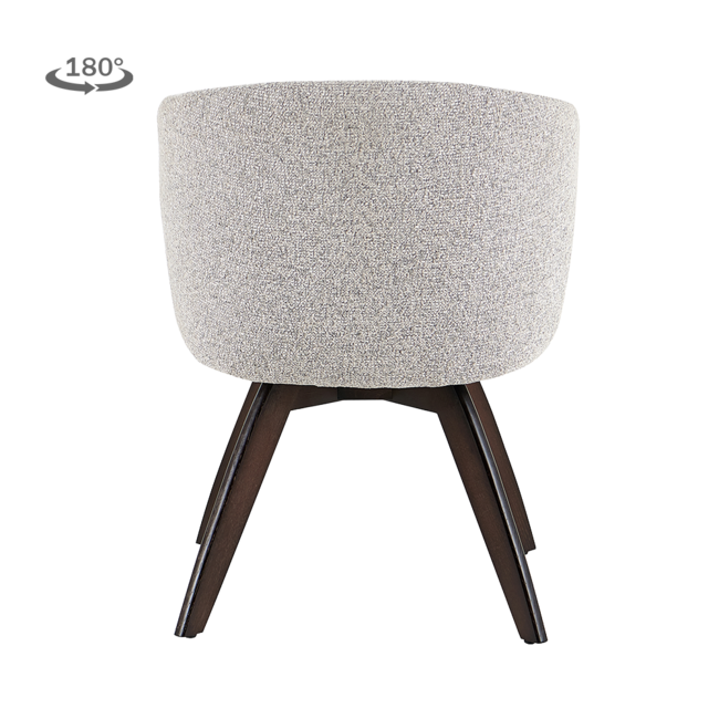 Tower Living Brescia Armstoel - fabric Puente 09 light grey (draaibaar) met espressopot