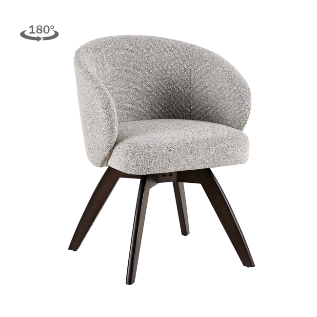 Tower Living Brescia Armstoel - fabric Puente 09 light grey (draaibaar) met espressopot