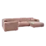 Woood CLOUD hoekbank links geweven chenille taupe / roze