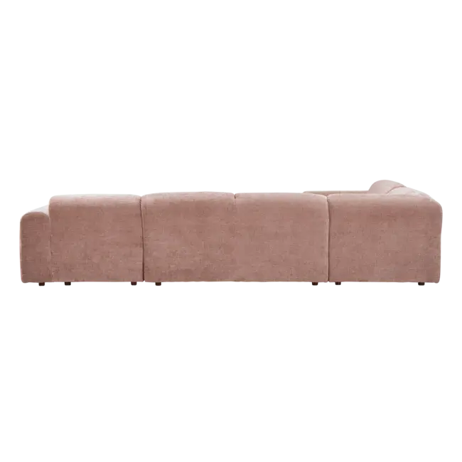 Woood CLOUD hoekbank links geweven chenille taupe / roze