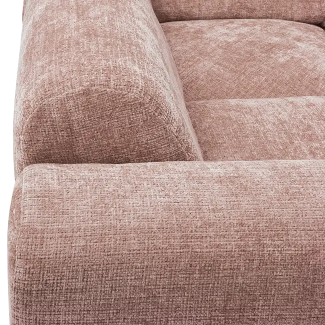 Woood CLOUD hoekbank links geweven chenille taupe / roze