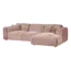 Woood CLOUD chaise longue rechts geweven chenille taupe / roze
