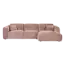 Woood CLOUD chaise longue rechts geweven chenille taupe / roze