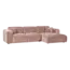 Woood CLOUD chaise longue rechts geweven chenille taupe / roze