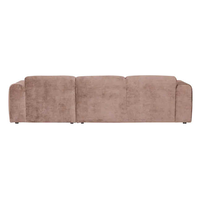 Woood CLOUD chaise longue rechts geweven chenille taupe / roze