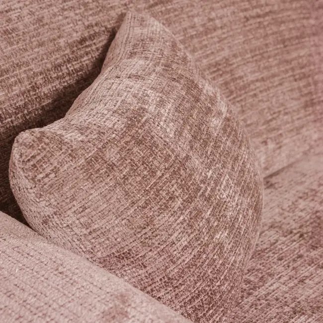 Woood CLOUD chaise longue rechts geweven chenille taupe / roze