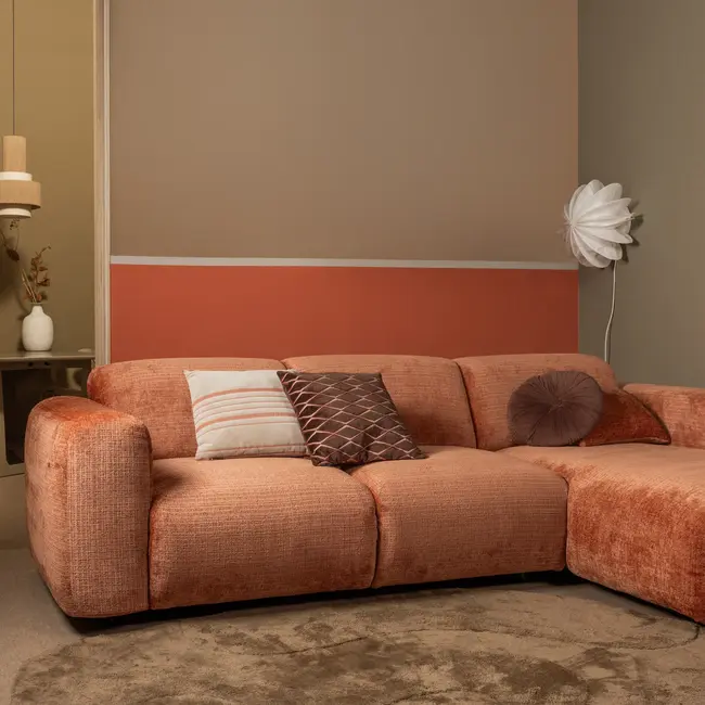 Woood CLOUD chaise longue rechts geweven chenille terra