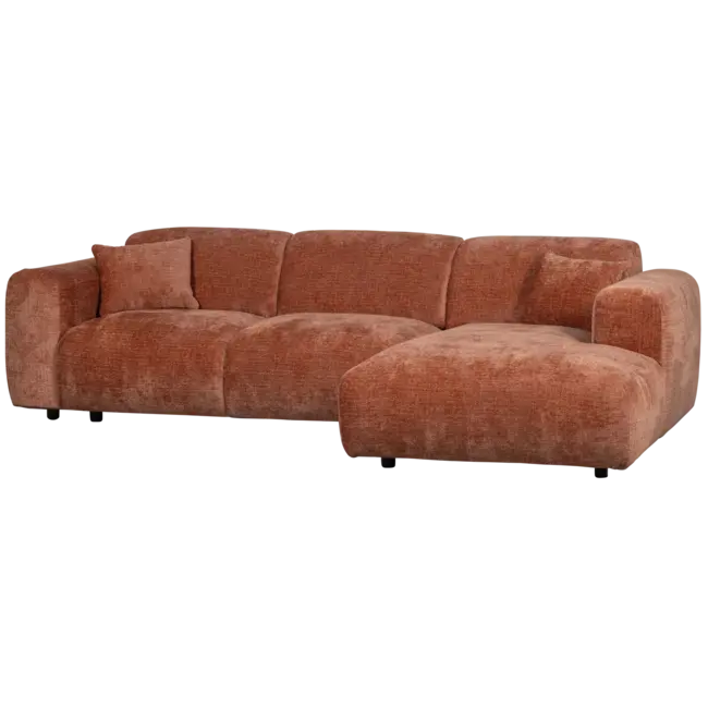 Woood CLOUD chaise longue rechts geweven chenille terra