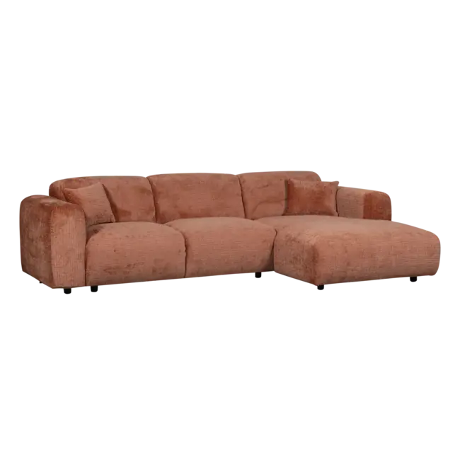 Woood CLOUD chaise longue rechts geweven chenille terra