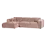Woood CLOUD chaise longue links geweven chenille taupe / roze