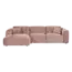 Woood CLOUD chaise longue links geweven chenille taupe / roze