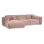 Woood CLOUD chaise longue links geweven chenille taupe / roze
