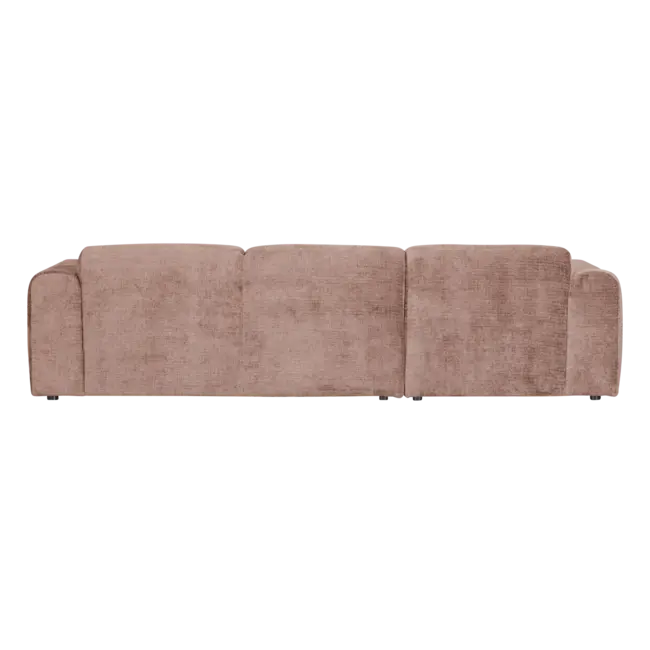 Woood CLOUD chaise longue links geweven chenille taupe / roze