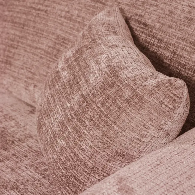 Woood CLOUD chaise longue links geweven chenille taupe / roze