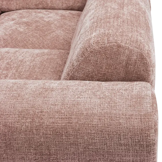 Woood CLOUD hoekbank rechts geweven chenille taupe / roze