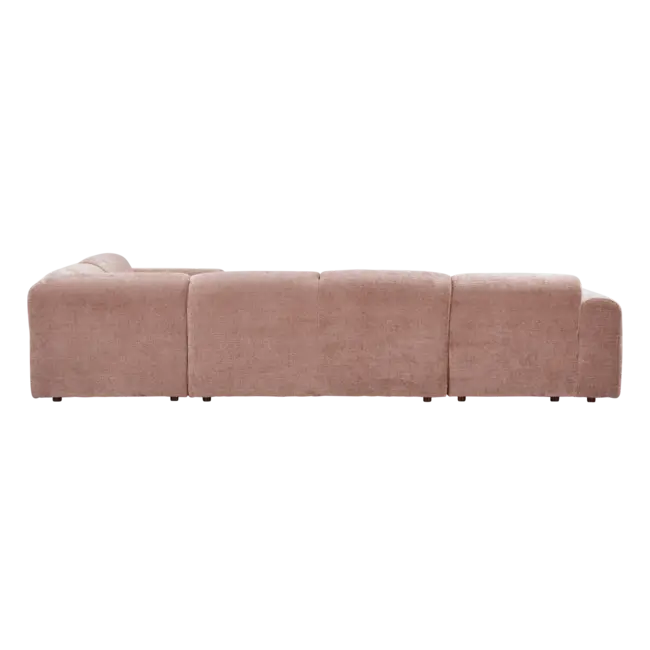 Woood CLOUD hoekbank rechts geweven chenille taupe / roze