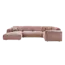 Woood CLOUD hoekbank rechts geweven chenille taupe / roze