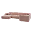 Woood CLOUD hoekbank rechts geweven chenille taupe / roze