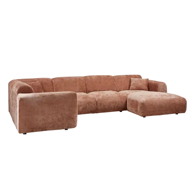 Woood CLOUD hoekbank links geweven chenille terra