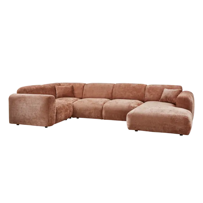 Woood CLOUD hoekbank links geweven chenille terra