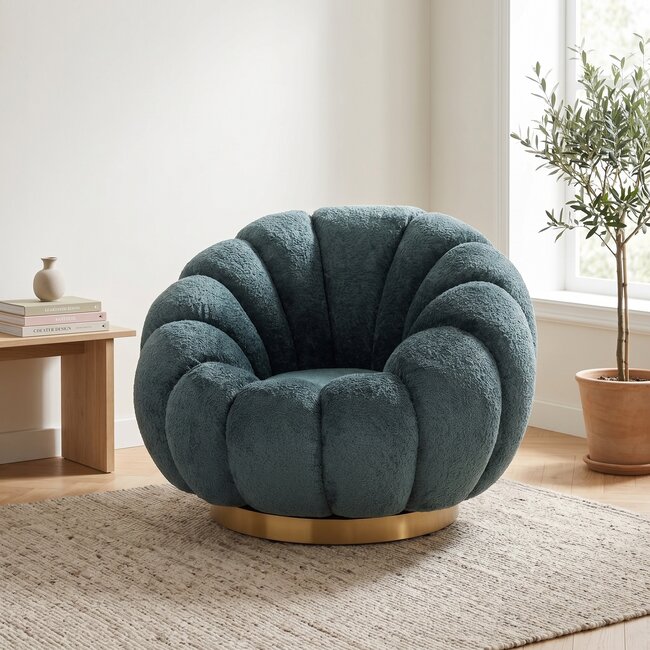 PTMD PTMD Fauteuil Daisy - Draaibare fauteuil in Euphoria Teal