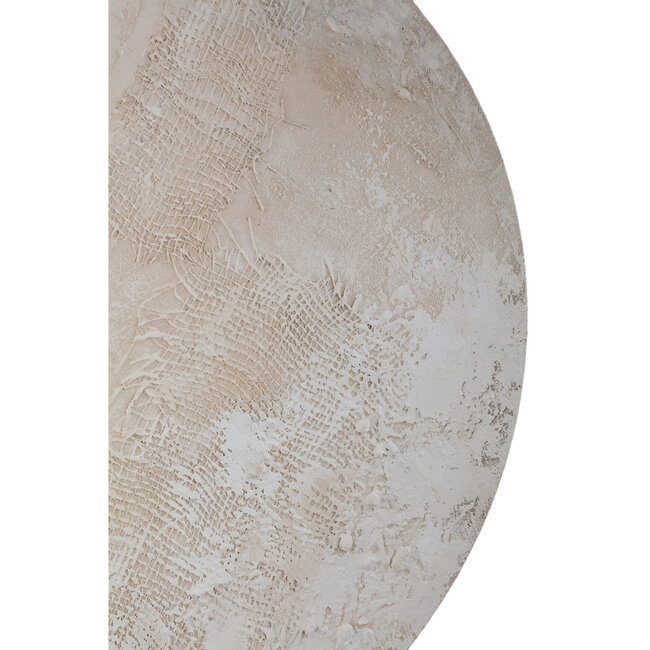 PTMD Wandpaneel Moti Creme canvas structuur rond S