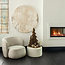 PTMD Wandpaneel Moti Creme canvas structuur rond S