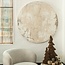PTMD Wandpaneel Moti Creme canvas structuur rond L