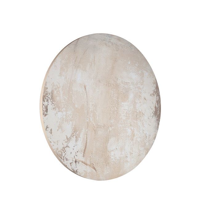 PTMD Wandpaneel Moti Creme canvas structuur rond L