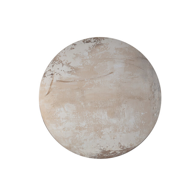 PTMD Wandpaneel Moti Creme canvas structuur rond L