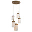 Light en Living Hanglamp 5L Ø50x32 cm DANIA houtprint naturel+touw crème