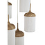 Light en Living Hanglamp 5L Ø50x32 cm DANIA houtprint naturel+touw crème
